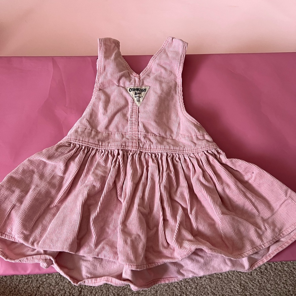 Osh Kosh corduroy pink overalls dress! - Picture 3 of 4